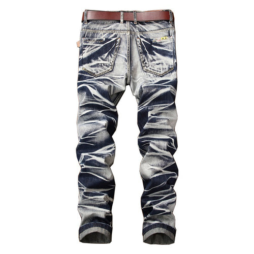 Distressed Retro Straight Jeans