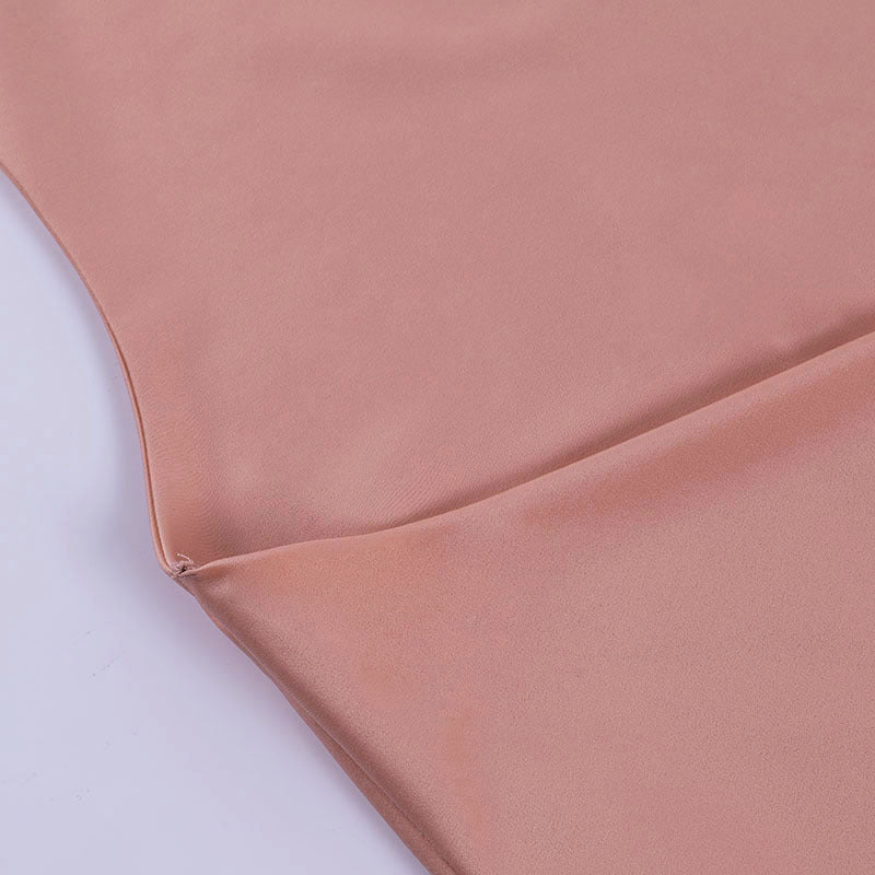 Satin Dress V Neck