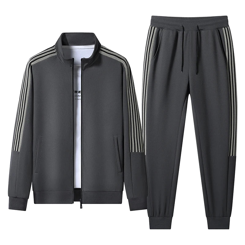 Mens Casual Striped Sports Suit Mens