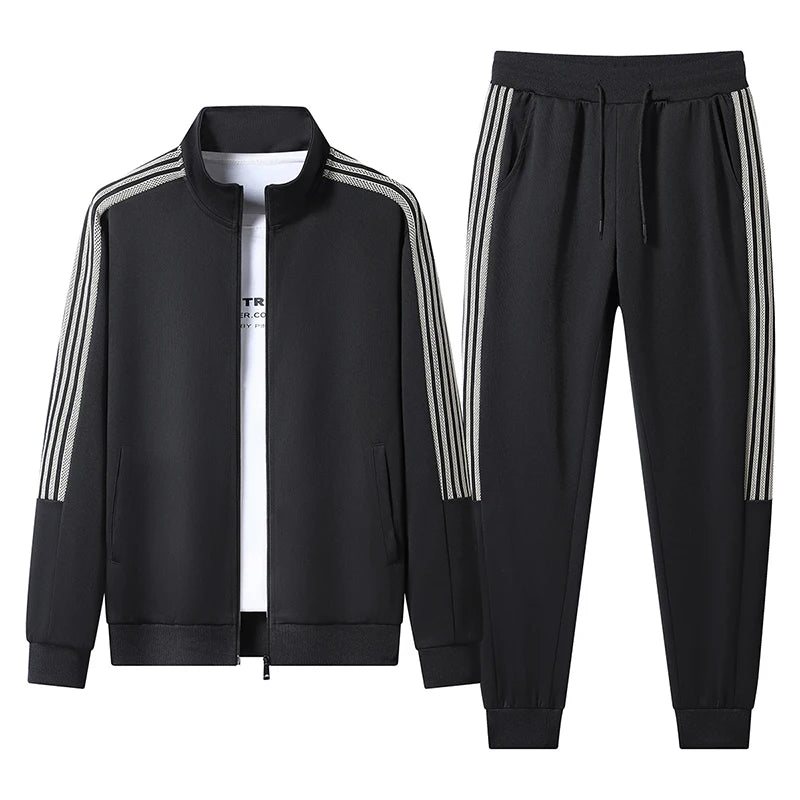 Mens Casual Striped Sports Suit Mens
