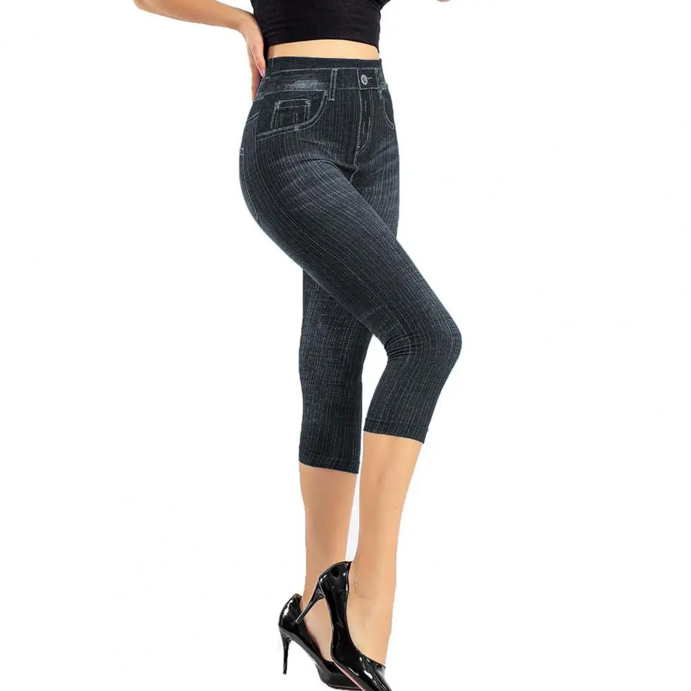 Women Denim Yoga Leggings