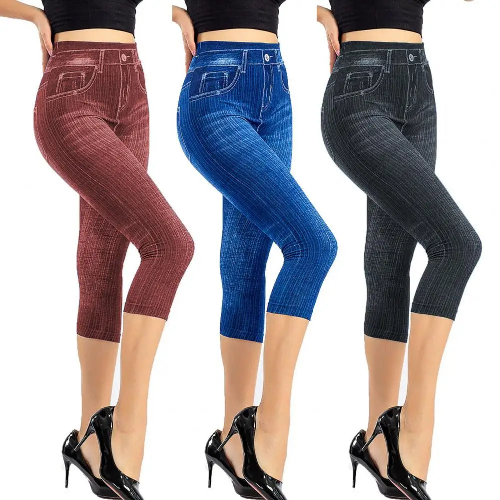 Women Denim Yoga Leggings