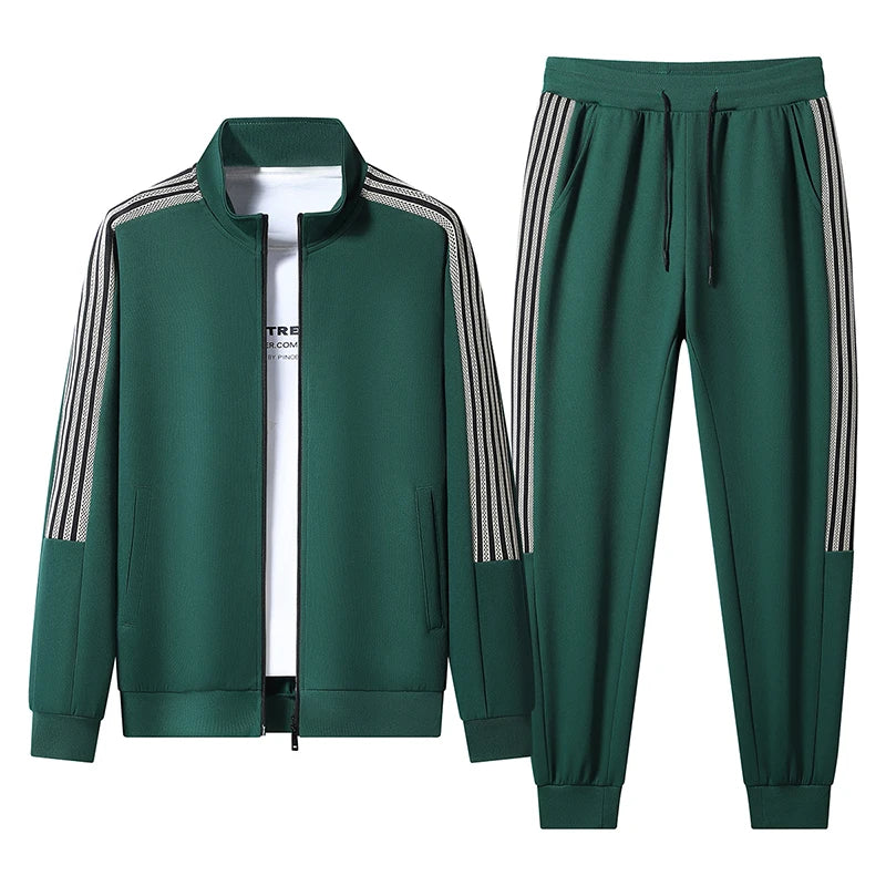 Mens Casual Striped Sports Suit Mens