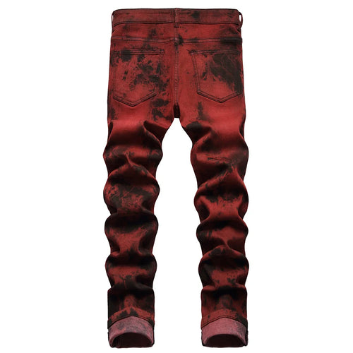 Brick Red Slim Straight Pants