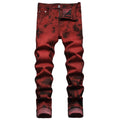 Brick Red Slim Straight Pants