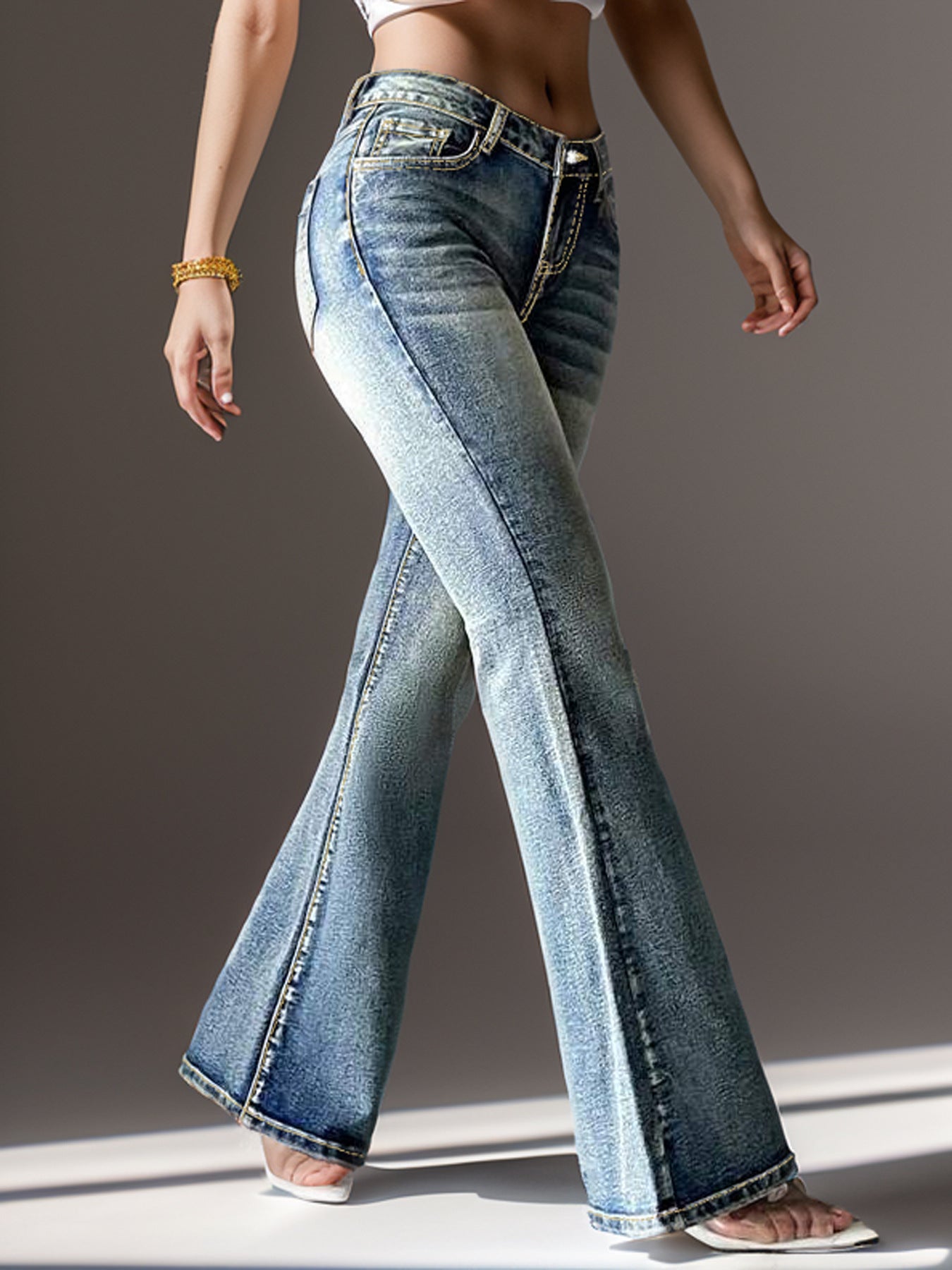 Women's Vintage Jeans High Pockets