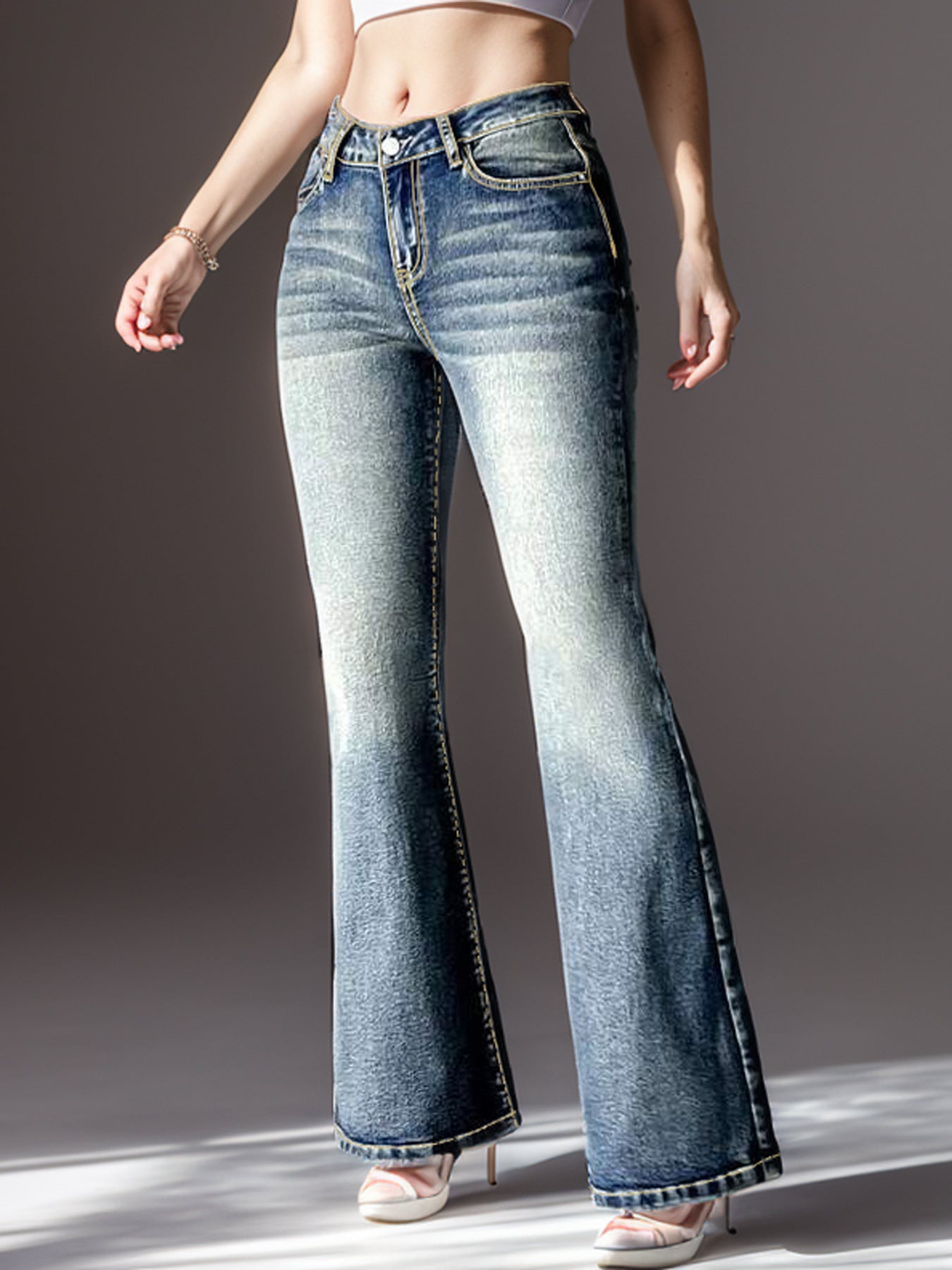 Women's Vintage Jeans High Pockets